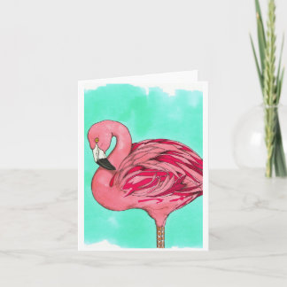 Carte pour notes Flamant rose