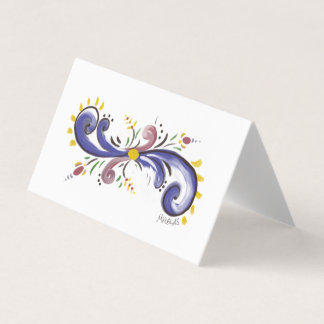 Carte pour notes floral blanc