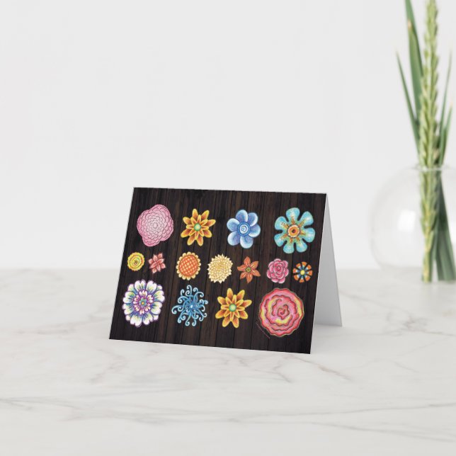 Carte pour notes floral illustré (Devant)