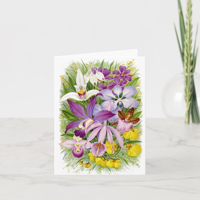 Carte pour notes floral orchidées (Devant)
