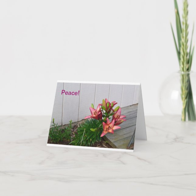 Carte pour notes floral rose (Devant)