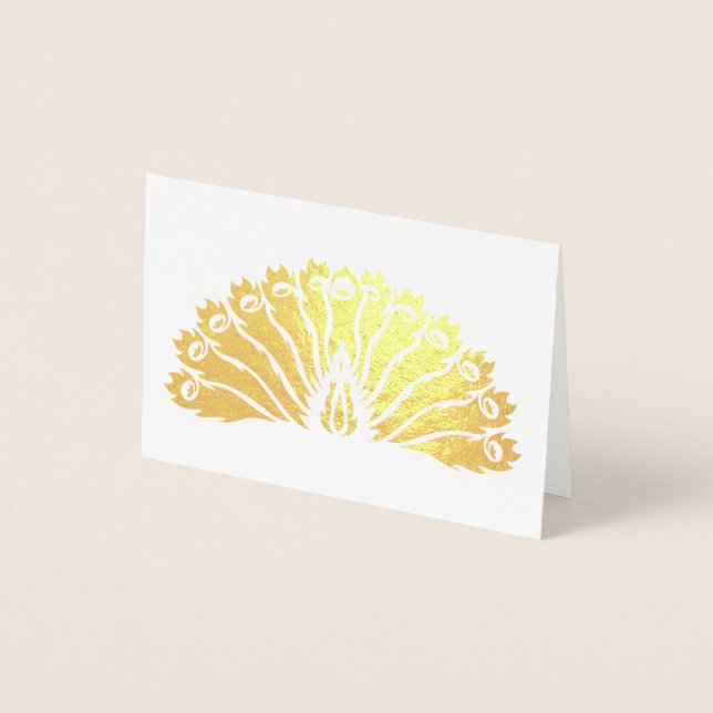 Carte pour notes Gold Peacock (ventilateur) (Devant)