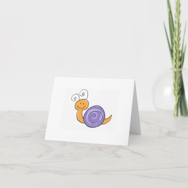 Carte pour notes heureux d'escargot (Devant)