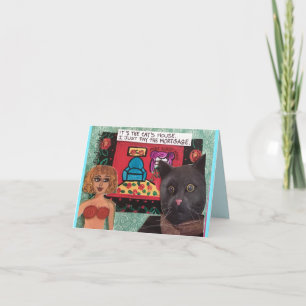 Carte pour notes-il est la maison de chats que je