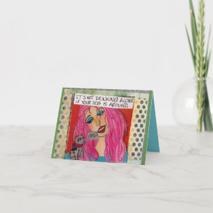 Carte pour notes-Il ne boit pas seul si votre chie