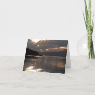 Carte pour notes : Île de coucher du soleil de