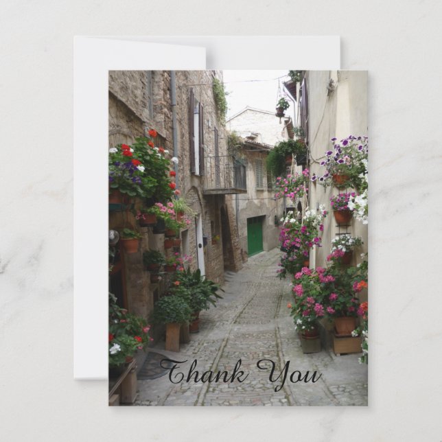 Carte pour notes italien de rue latérale de fleurs (Devant)