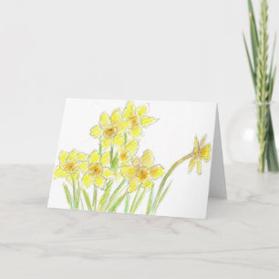 Carte pour notes jaune de fleur d'aquarelle de