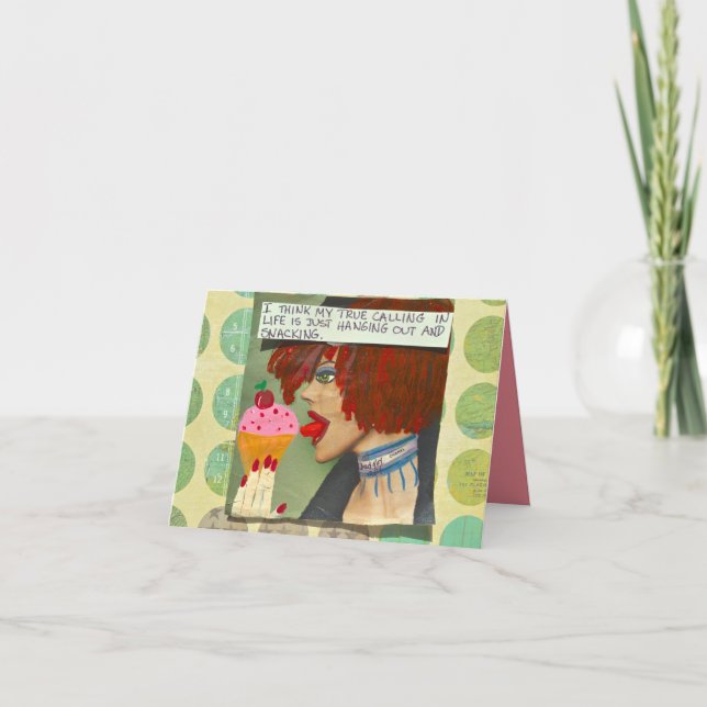 CARTE POUR NOTES-JE PENSE QUE MON VRAI APPEL À LA  (Devant)