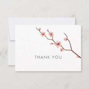 Carte pour notes Merci en fleurs de cerisier toute