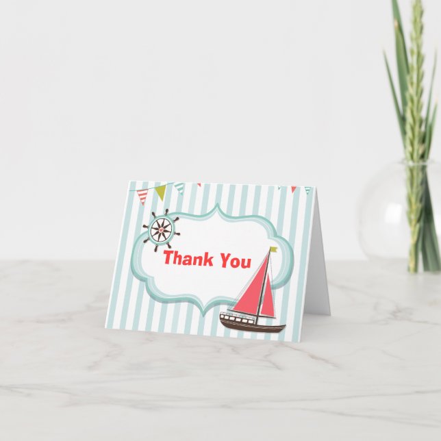 Carte pour notes Merci nautique (Devant)