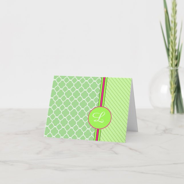 Carte pour notes moderne chic Monogram Modèle (Devant)