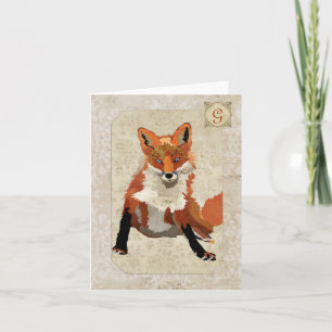 Carte pour notes Monogramme Amber Fox