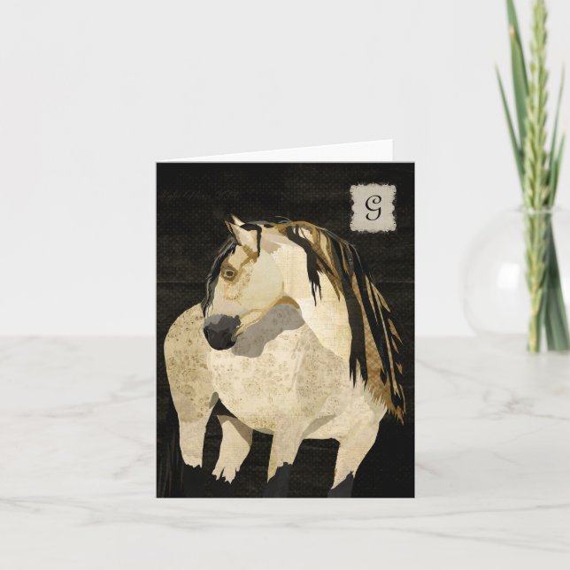 Carte pour notes Monogramme du cheval blanc (Devant)