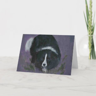 Carte pour notes original d'art de border collie