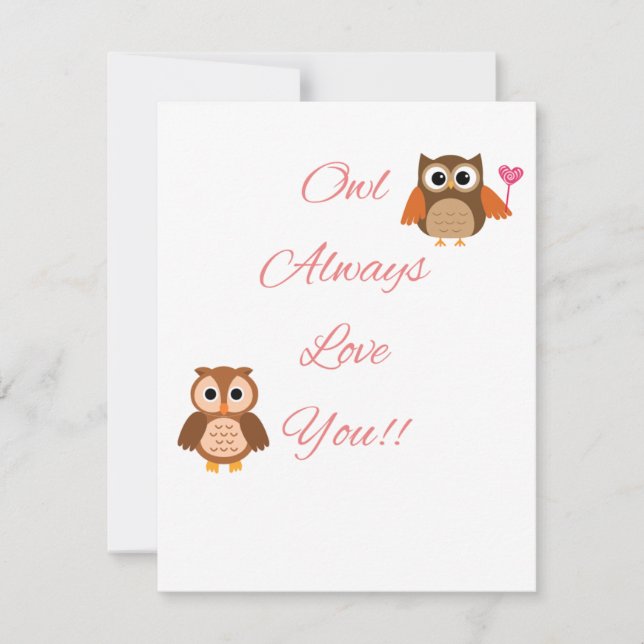 carte pour notes "Owl Always Love You" (Devant)