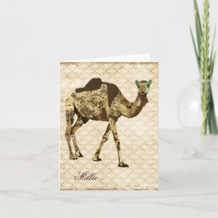 Carte pour notes personnalisé Shabby Chic Camel