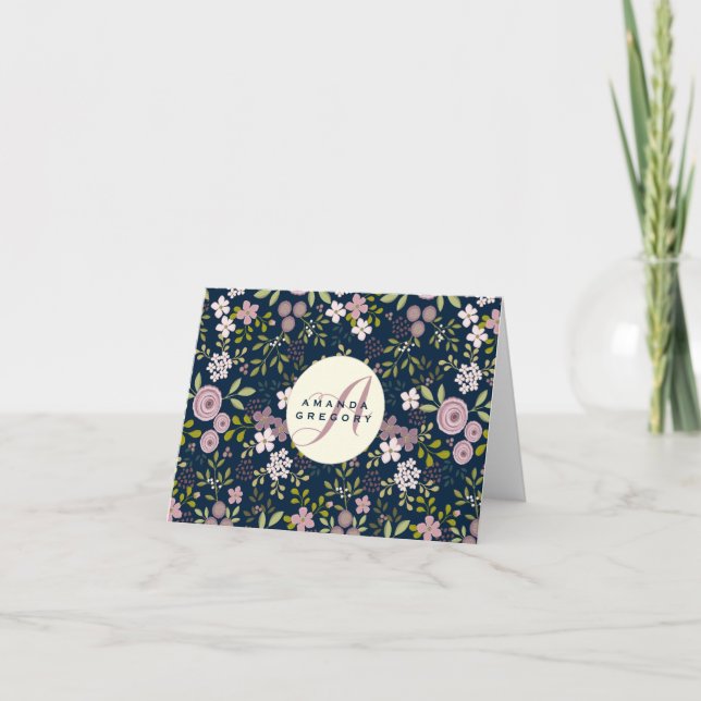 Carte pour notes personnalisé Wild Garden Floral (Devant)