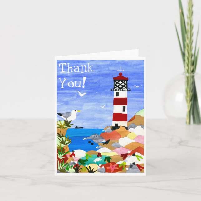 Carte pour notes phare "Merci" (Devant)