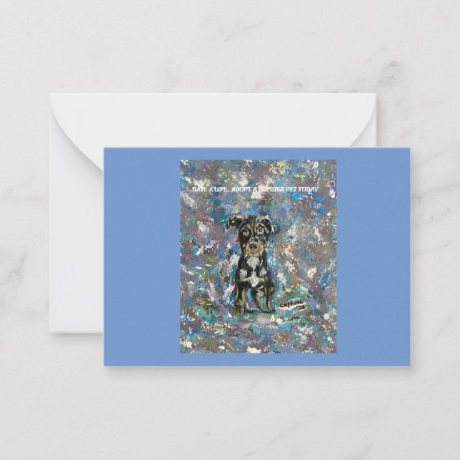 Carte pour notes plat avec message d'abri animal (Devant)