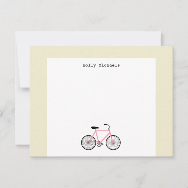 Carte pour notes plat personnalisé à bicyclette (Devant)