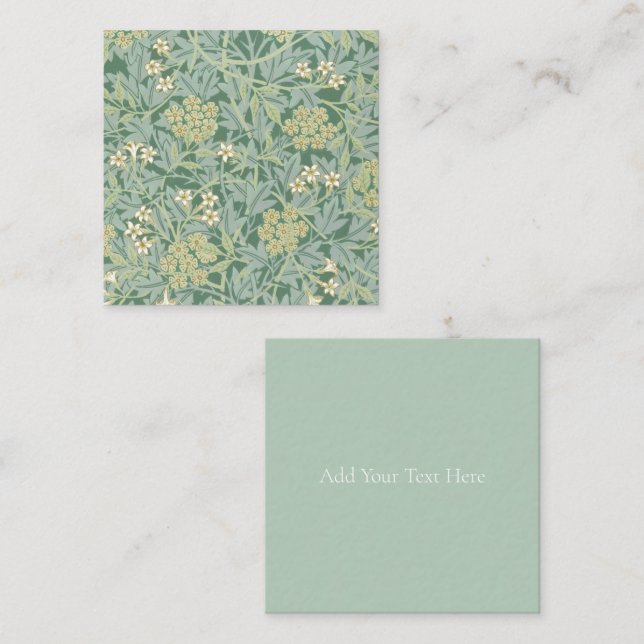 Carte pour notes PLAT : WILLIAM MORRIS ; JASMINE (Devant / Derrière)