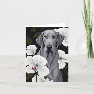 Carte pour notes plié Weimaraner tropical
