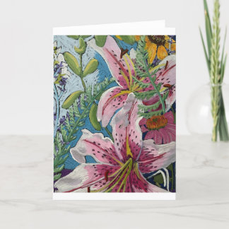 Carte pour notes rose Lilly