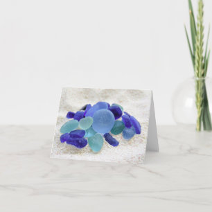 Carte pour notes - verre bleu de mer