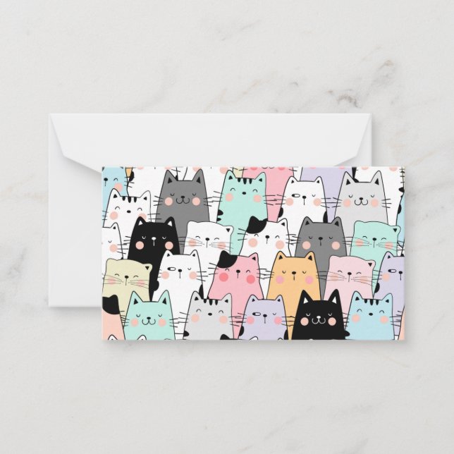 Carte pour notes vierge avec chats (Devant)