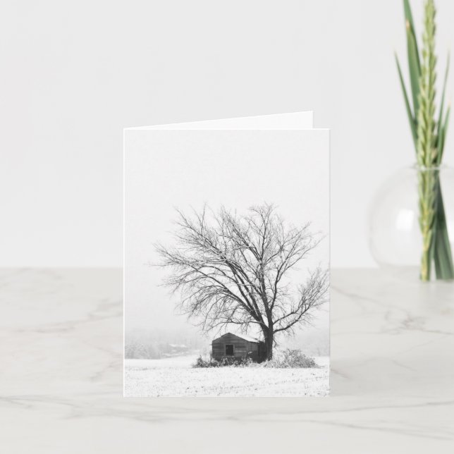 Carte pour notes vierge de la scène hivernale du h (Devant)