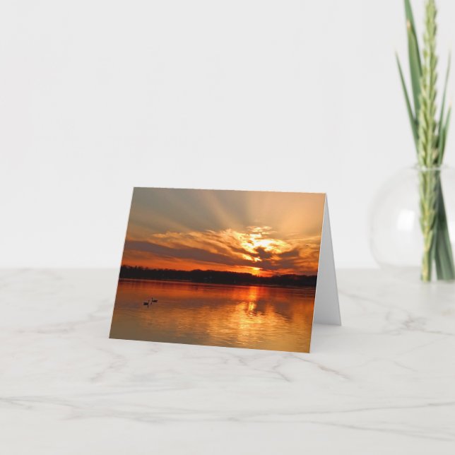 Carte pour notes vierge du coucher de soleil d'été (Devant)