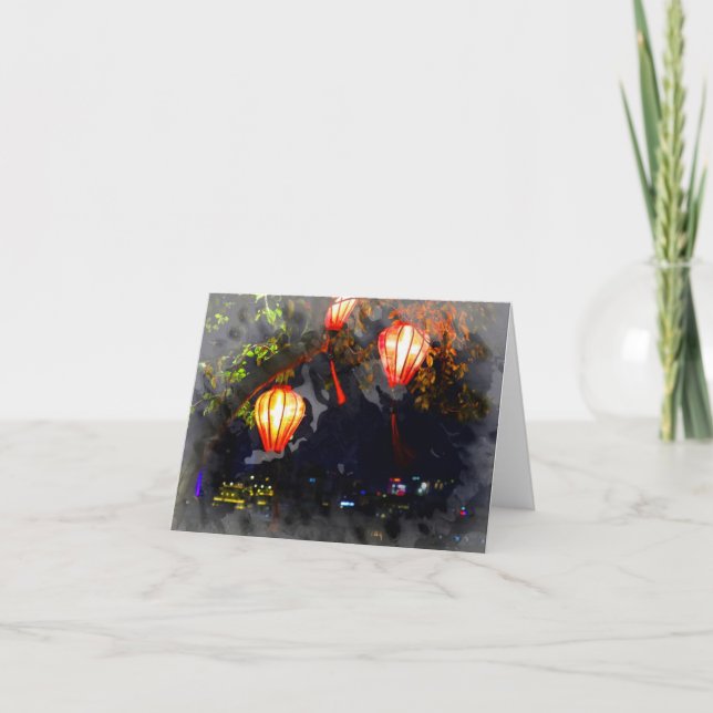 Carte pour notes vietnamien plié à lanterne (Devant)