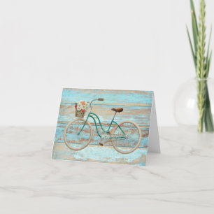 Carte pour notes vintage de blanc de bicyclette de
