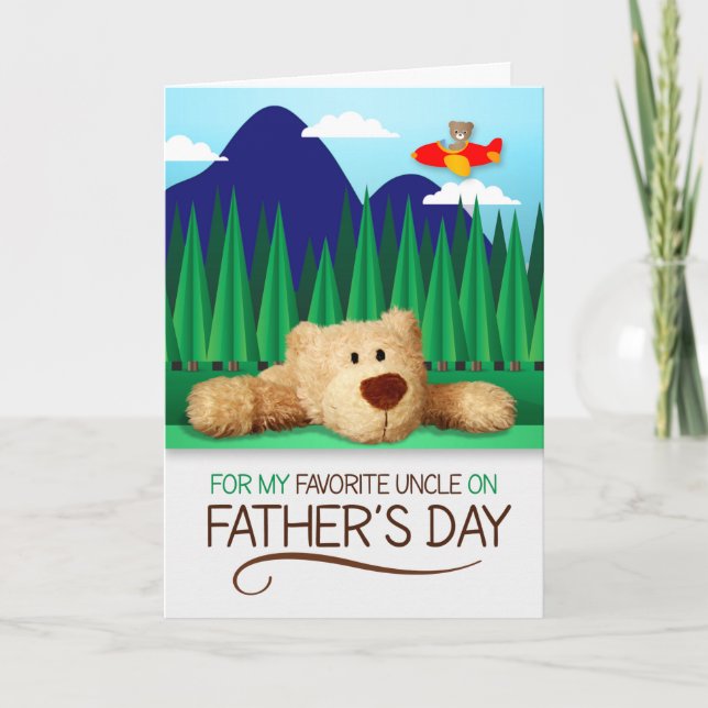 Carte pour oncle sur Fête des pères Teddy Bear Mountain (Devant)