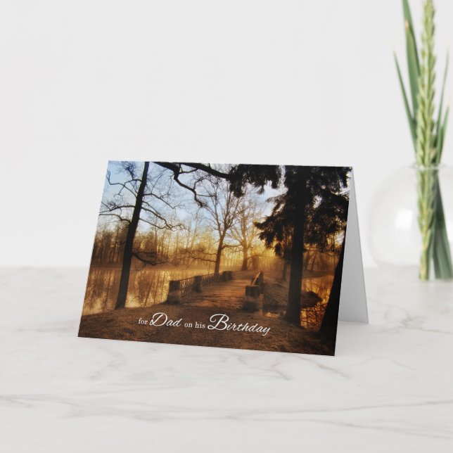 Carte pour Papa Sunset Dock sur le lac Pittoresque Anniv (Devant)