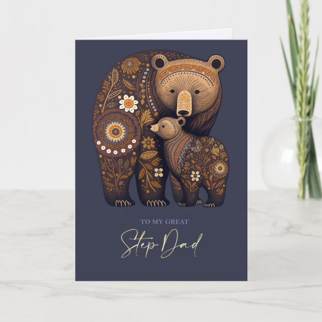 Carte Pour pas papa sur Fête des pères mignonne ours Fol (Devant)