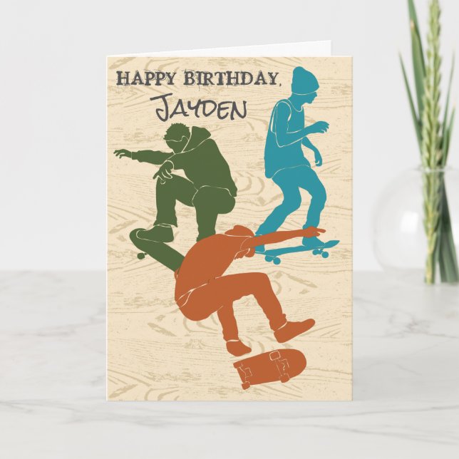 Carte Pour Skateboarders, Skateboard Theme Personnalisé (Devant)