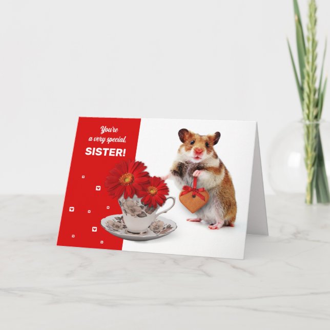 Carte Pour Soeur le jour de la Fête des Mères. Funny Ham (Devant)