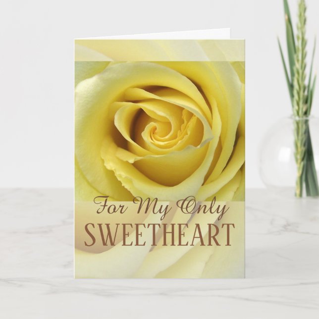Carte Pour Son Amour Thème Rose Jaune Pétales Haut De Pr (Devant)