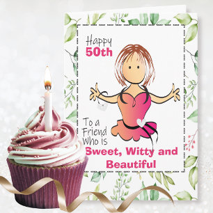 Carte Pour son Drôle Snarky Femme Caricature 50e anniver
