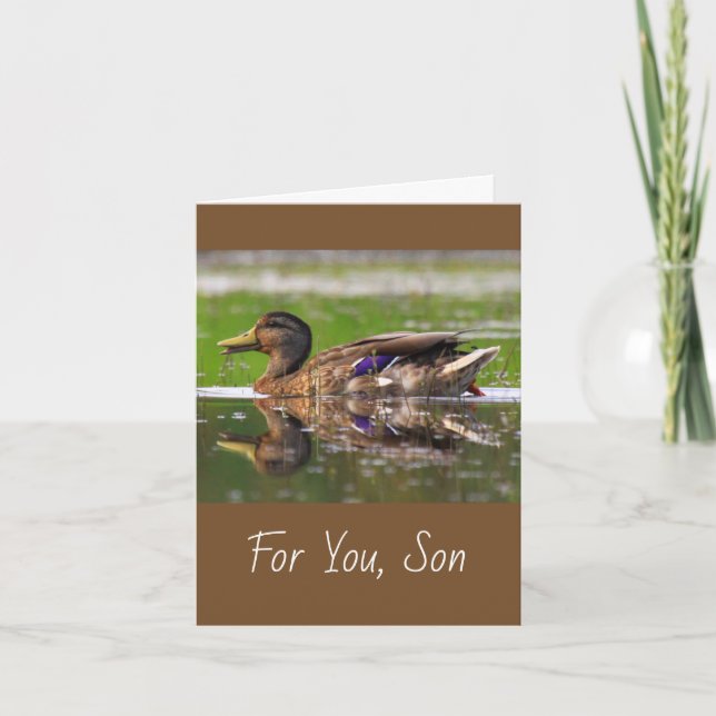 Carte Pour Son Mallard Duck Nature Anniversaire (Devant)