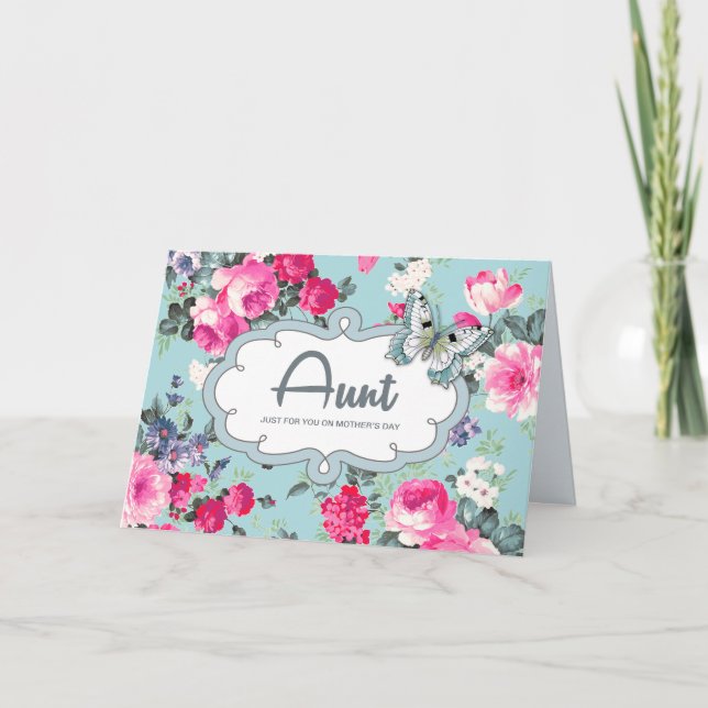 Carte Pour Tante pour la Fête des Mères. Roses vintages (Devant)