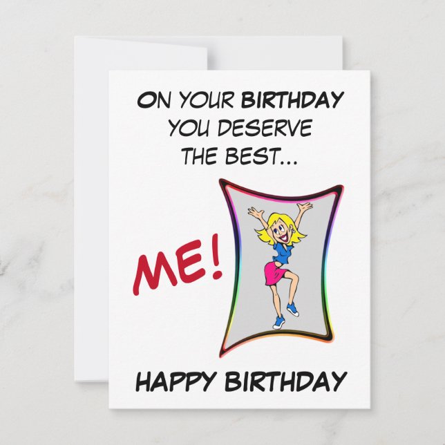 Carte Pour ton anniversaire, tu mérites le mieux, la car (Devant)