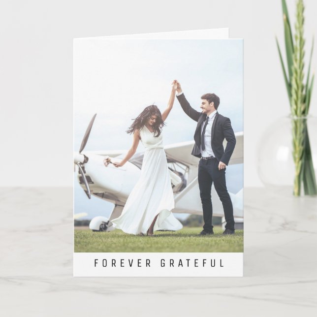 Carte Pour toujours Grateful Simple 2 Mariage photo Merc (Devant)
