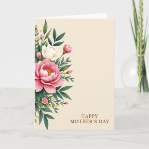 Carte pour un bouquet charmant pour la fête des mè