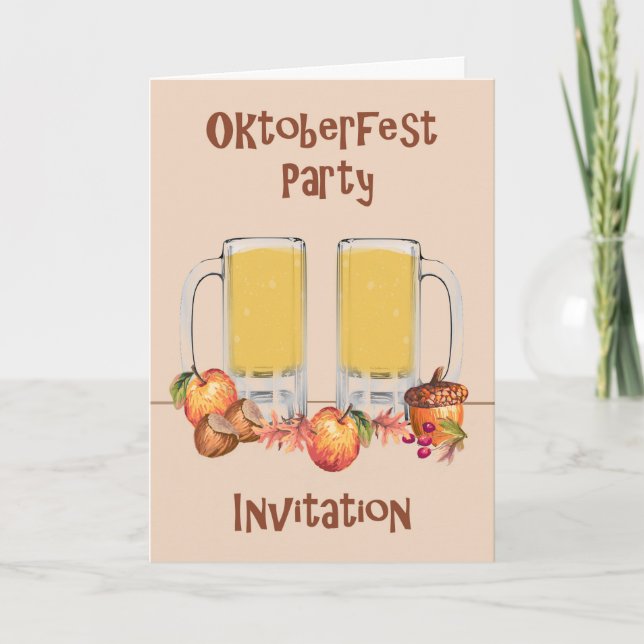 Carte pour une invitation à la fête de la bière (Devant)
