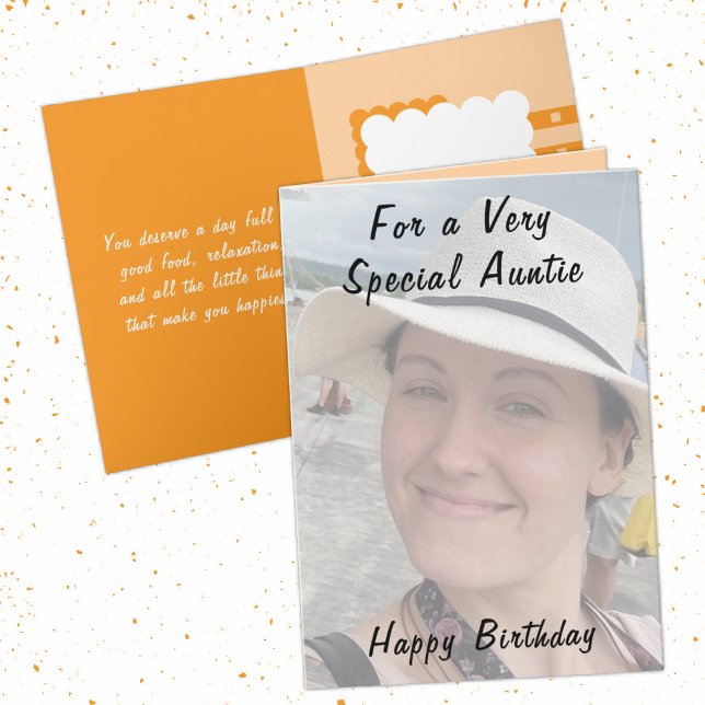 Carte Pour une tante très spéciale photo orange annivers (Créateur téléchargé)