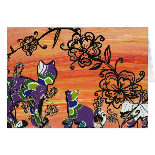 Carte pourpre de chats (Devant horizontal)