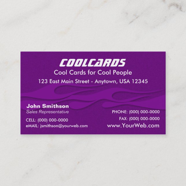 Carte pourpre de flammes (Devant)